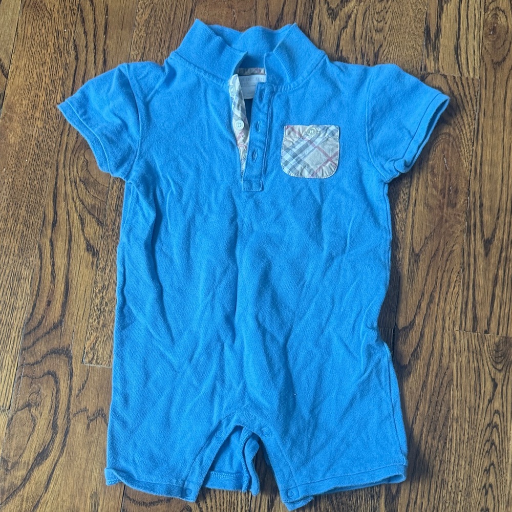 Burberry Blue Kids One Piece Bodysuit